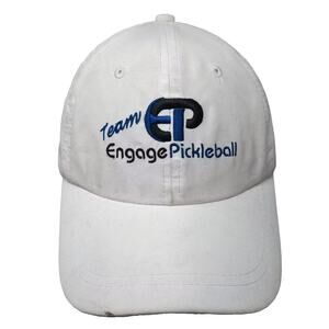Engage Pickleball Baseball Cap White Blue Hat Strapback One Size Embroidered